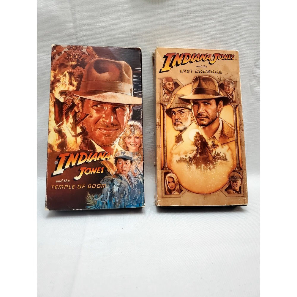 2 INDIANA JONES Movies on VHS Movie "TEMPLE OF DOOM &‎ LAST CRUSADE"